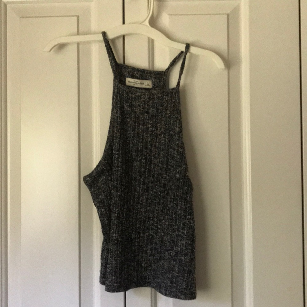 High neck salt and pepper tank top